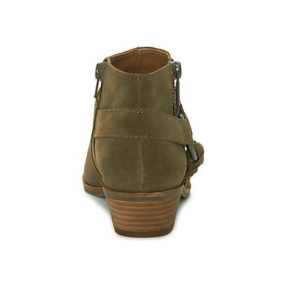 NEW Lucky Brand Enitha Suede Braided Leather Harness Ankle Boots - Picture 3 of 3